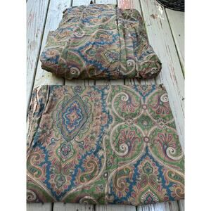 Vintage RALPH LAUREN  "Brianna Paisley" Full Fitted & Flat Sheets USA Equestrian
